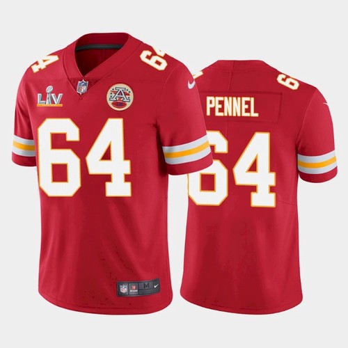 Men's Kansas City Chiefs #64 Mike Pennel Red NFL 2021 Super Bowl LV Stitched Jersey Men's Kansas City Chiefs #64 Mike Pennel Red NFL 2021 Super Bowl LV Stitched Jersey